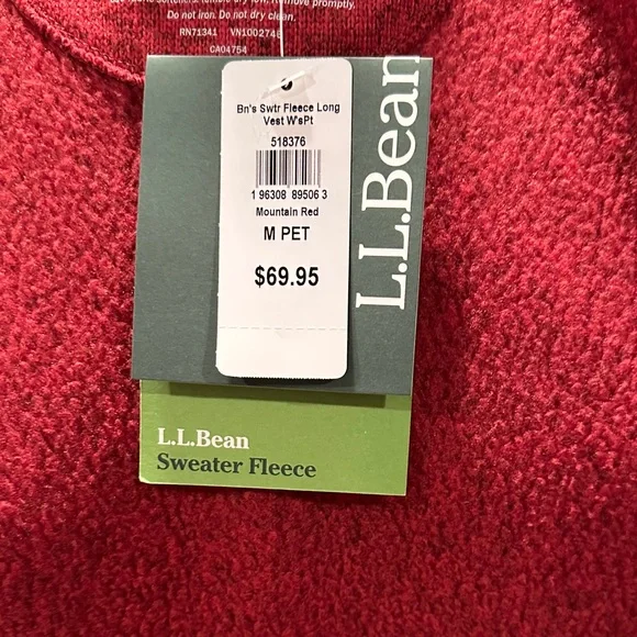 L.L. Bean women’s sweater fleece vest NWT - Picture 4 of 4
